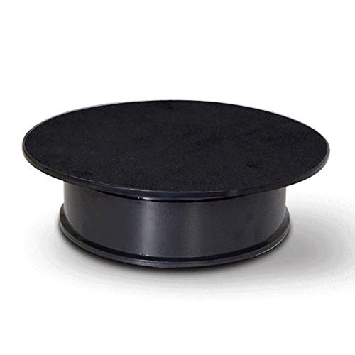 Motorized Rotating Display Stand 360 Degree Automatic Revolving Platform Electric Rotating Turntable Display Stand Rotating Display Turntable for Photography Products and Show/Black base + black suede