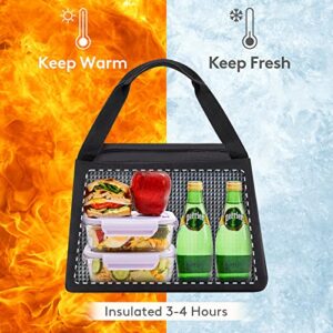 Lifewit Lunch Bag for Women Men, Insulated Lunch Box, Reusable Lunch Tote for Meal Prep, Work, School, Travel, Black