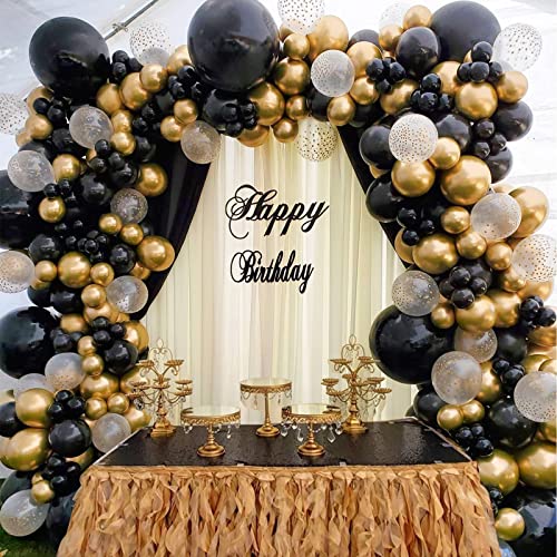 RUBFAC 129pcs Metallic Gold Balloons Latex Balloons Different Sizes 18 12 10 5 Inch Party Balloon Kit for Birthday Party Graduation Baby Shower Wedding Holiday Balloon Decoration