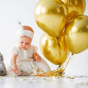 RUBFAC 129pcs Metallic Gold Balloons Latex Balloons Different Sizes 18 12 10 5 Inch Party Balloon Kit for Birthday Party Graduation Baby Shower Wedding Holiday Balloon Decoration