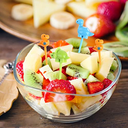 6 Pcs Animal Food Picks for Kids, Fun Bento Picks, Cute Dinosaur Cartoon Animal Fruit Food Toothpicks, Lunch Bento Box Picks for Toddler, Kids Lunch Accessories for School Multicolor