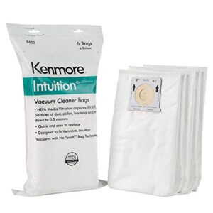 kenmore ib600 hepa replacement intuition upright vacuum cleaner bags for bu4022, bu4020, bu4018, bu4050 , white