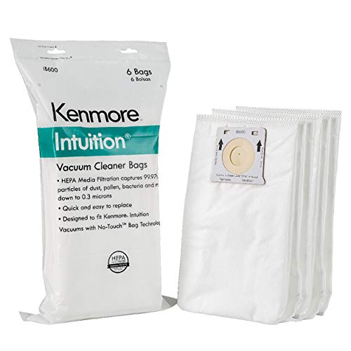 Kenmore IB600 HEPA Replacement Intuition Upright Vacuum Cleaner Bags for BU4022, BU4020, BU4018, BU4050 , White