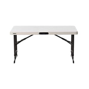 lifetime 80387 4-foot commercial adjustable folding table, almond