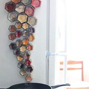 Gneiss Spice Magnetic Spice Jars | Create a Hanging Spice Rack on Your Fridge | Includes Large Empty Glass Jars, Magnetic Metal Lids and Spice Labels