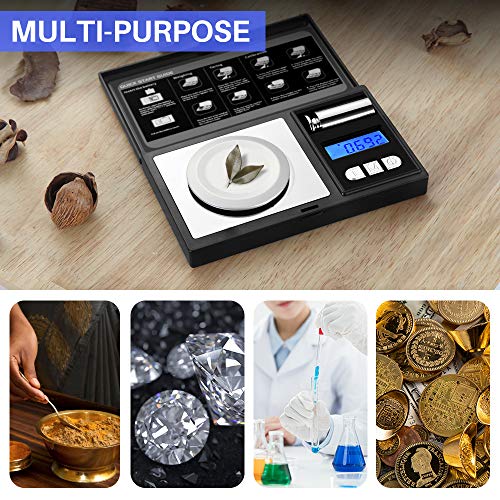 THINKSCALE Milligram Scale, 50g/0.001g Digital Jewelry Scale, Micro Gram Scale for Powder, Medicine, Gold, Gem, Reloading, mg Scale 6 Units, Tare, Cal Weight Included