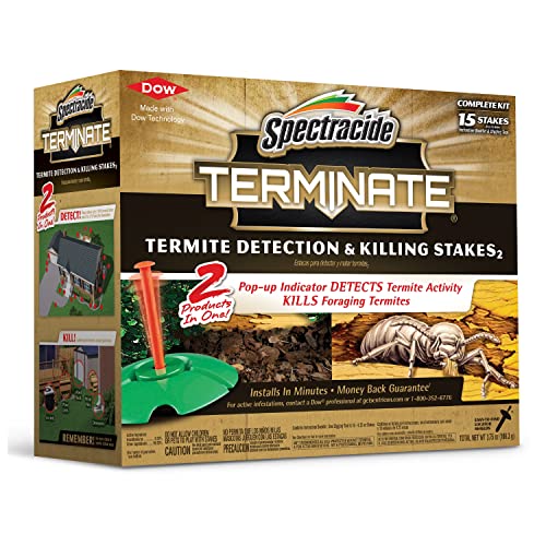 Spectracide Terminate Termite Detection & Killing Stakes, Kills Foraging Termites, Detects Termite Activity, 15 Count