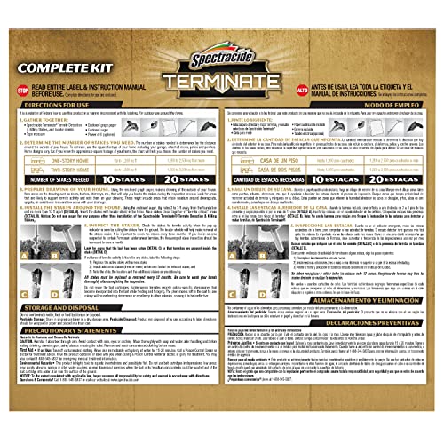 Spectracide Terminate Termite Detection & Killing Stakes, Kills Foraging Termites, Detects Termite Activity, 15 Count