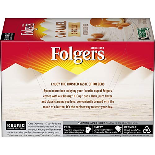 Folgers Caramel Drizzle Flavored Coffee, 72 Keurig K-Cup Pods…