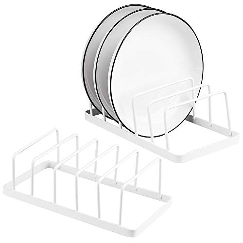 [2 Pack] Dish Plate Storage Drainboard, Tomorotec Pot Lid Holder Dish Rack Plate Drying Drainer Stand Cabinet Organizer for Kitchen