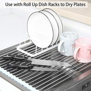 [2 Pack] Dish Plate Storage Drainboard, Tomorotec Pot Lid Holder Dish Rack Plate Drying Drainer Stand Cabinet Organizer for Kitchen