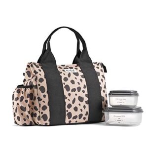 fit+fresh sanibel adult insulated lunch bag women love as lunchbox, lunch tote – cute small lunch box for women, lunch box men, lunch bags women, insulated lunch box, lunch boxes, adult lunch, cheetah