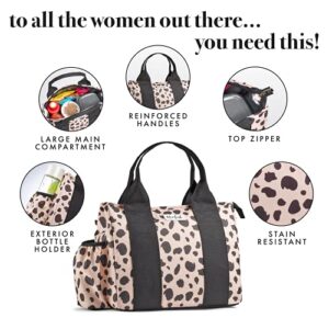 Fit+Fresh Sanibel Adult Insulated Lunch Bag women love as Lunchbox, Lunch Tote - Cute Small Lunch Box For Women, Lunch box men, lunch bags women, insulated lunch box, lunch boxes, adult lunch, Cheetah