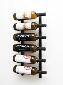 vintageview w series wine rack 2 | modern wall mounted wine storage (6 bottles, matte black)