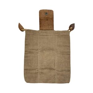 Hide & Drink, Waxed Canvas Foraging Pouch (Collapsible) for Hiking, Treasures & Seashells, Easy Looping Around Belts, Hands-Free Access, Genuine Leather, Handmade Includes 101 Year Warranty (Fatigue)