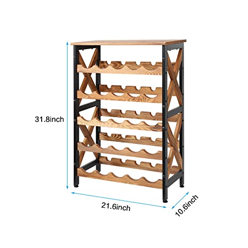 25 Bottle Wine Rack Freestanding Floor Rustic Wine Holder Stand 5 Tier Wobble-Free Tall Wine Racks Wine Large Display Storage Shelf for Cellar Kitchen 21.6''L x 10.6''W x 31.8''H