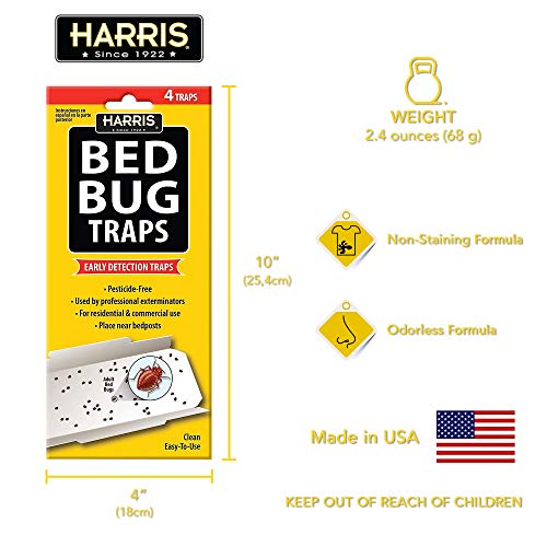 Harris Bed Bug Traps for Early Detection & Monitoring, 4 Pack