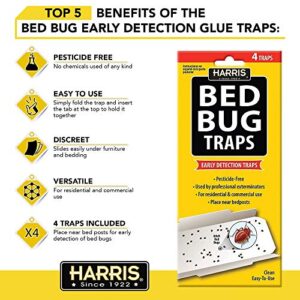 Harris Bed Bug Traps for Early Detection & Monitoring, 4 Pack