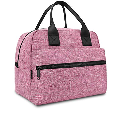 Lunch Bag for Men & Women Insulated Lunch Bags Large Box for Work Adult Reusable Lunch boxes Cooler Tote (Pink)