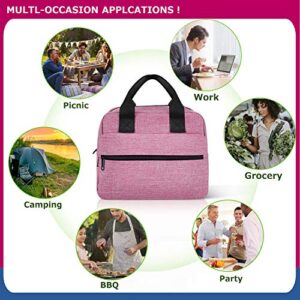 Lunch Bag for Men & Women Insulated Lunch Bags Large Box for Work Adult Reusable Lunch boxes Cooler Tote (Pink)