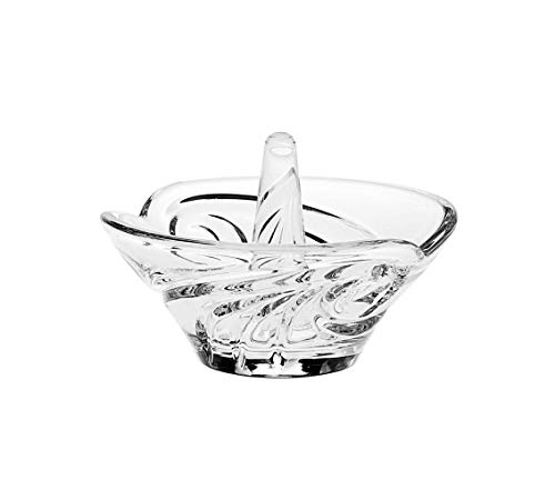 Barski Ring Holder - European Cut Crystal - with Swirl Design - 3.25" Diameter Made in Europe