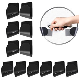 chenyesun 6 pairs of wall mount pot lid organizer, adjustable cabinet door pan lid organizer, pot lid holder hangers for kitchen wall mount (black)