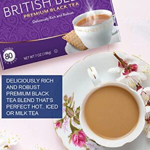 Tetley British Blend Premium Black Tea, Rainforest Alliance Certified, 80 Tea Bags (Pack of 4)