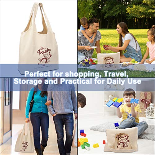 CGBE Canvas Tote Bags with Inner Pocket Reusable Grocery Bags Bulk Reusable Shopping Bags Large Capacity Machine Washable