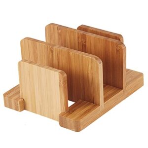 kunovo bamboo pot lid holder,cutting board organizer,baking sheet/pan organizer rack for cabinet (ggj-a)