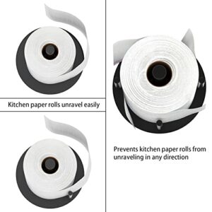 4 Arms Design Paper Towel Holder Black Kitchen Roll Holder, Premium Stainless Steel Paper Towel Holder for Kitchen Roll Organize, One-Handed Operation Countertop Roll Dispenser