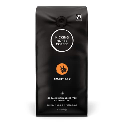 Kicking Horse Coffee, Smart Ass, Medium Roast, Ground, 10 Oz - Certified Organic, Fairtrade, Kosher Coffee