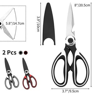 Kitchen Shears,2-Pack Heavy Duty Kitchen Scissors,Dishwasher Safe Meat Scissors,Kitchen Scissors for General Use for Chicken/Poultry/Fish/Meat