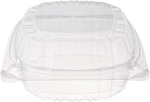 dart 5″ hinged food sandwich take-out container cupcake cookie favor cake, 25 pack, clear