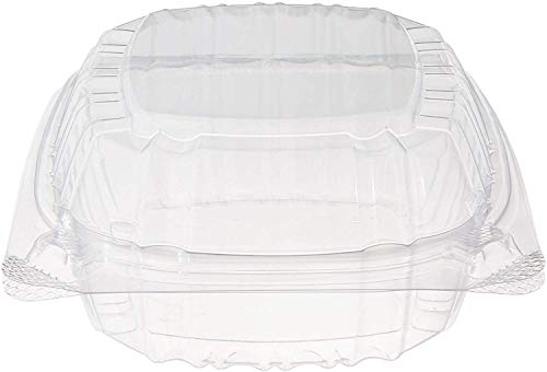 DART 5" Hinged Food Sandwich Take-Out Container Cupcake Cookie Favor Cake, 25 Pack, Clear