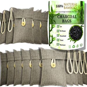 charcoal bags odor absorber activated bamboo charcoal air purifying bag for home odor eliminator car air freshener for closet deodorizer shoe room basement litter box pet safe bag 15packs×100g