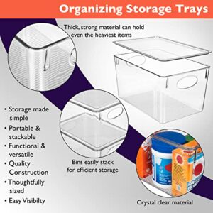 ClearSpace Plastic Storage Bins With lids – Perfect Kitchen Organization or Pantry Storage – Fridge Organizer, Pantry Organization and Storage Bins, Cabinet Organizers - 4 Pack