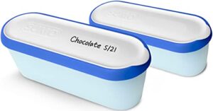 sumo ice cream containers for homemade ice cream (2 containers – 1.5 quart each) reusable freezer storage (blue)