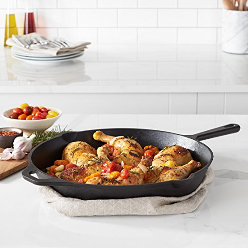 Amazon Basics Pre-Seasoned Cast Iron Skillet, 15-Inch