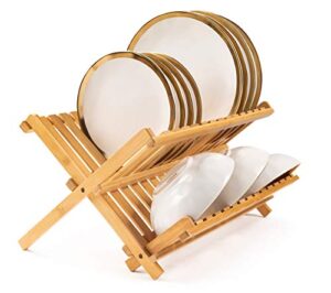 bellemain folding bamboo dish drying rack