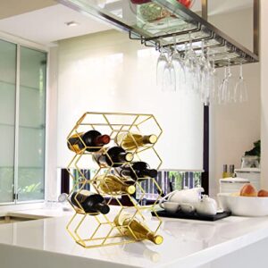 Bremel Home Wine Rack Hexagon Countertop Gold