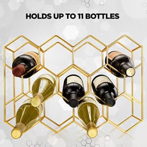 Bremel Home Wine Rack Hexagon Countertop Gold