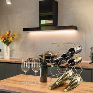 Bremel Home Wine Rack Hexagon Countertop Gold