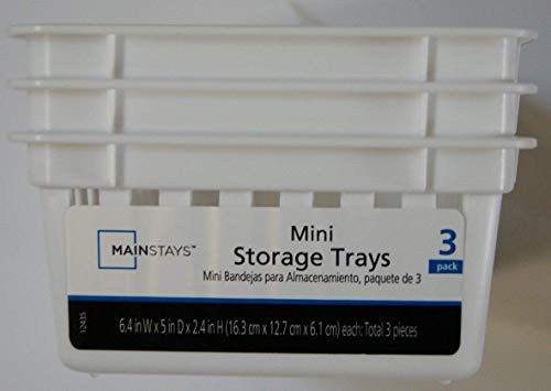 Basic Square Mini Bin Storage Trays - White - 6pk by Mainstay