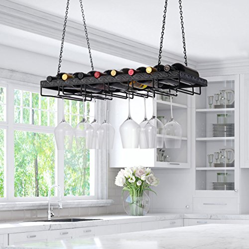 Wine Enthusiast Metal Hanging Wine Glass Rack