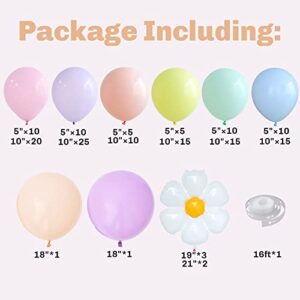 GIHOO Daisy Balloon Garland Arch Kit 157Pcs White Groovy Daisy Flower Macaron Pastel Balloons Garland for Baby Shower Daisy Theme Wedding Girls Birthday Two Groovy Boho Party Decoration