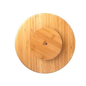 Plutreas Bamboo Lazy Susan Turntable for Cabinet or Table (12 inch)