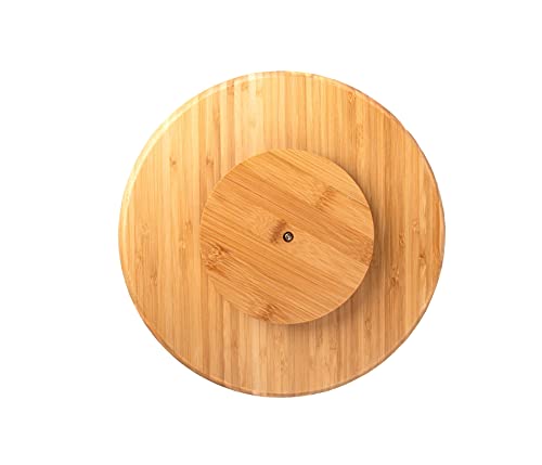 Plutreas Bamboo Lazy Susan Turntable for Cabinet or Table (12 inch)