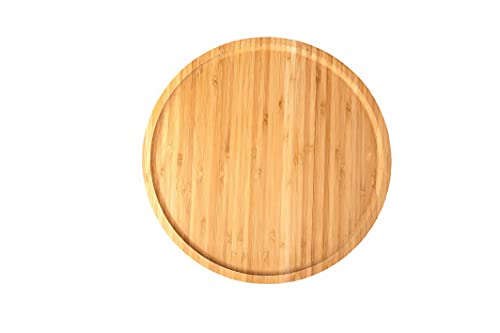 Plutreas Bamboo Lazy Susan Turntable for Cabinet or Table (12 inch)