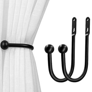 VRSS Curtain Tiebacks Drapery Holdbacks Simple Vintage Style (2pcs Black)