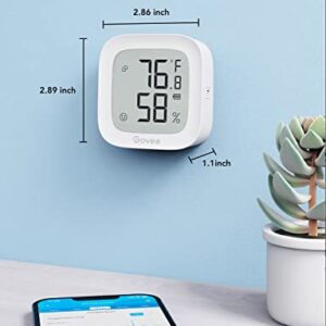 Govee WiFi Thermometer Hygrometer H5103, Indoor Bluetooth Temperature Humidity Sensor with Electronic Ink Display, App Notification Alert, Free Data Storage Export, Digital Remote Monitor for Bedroom